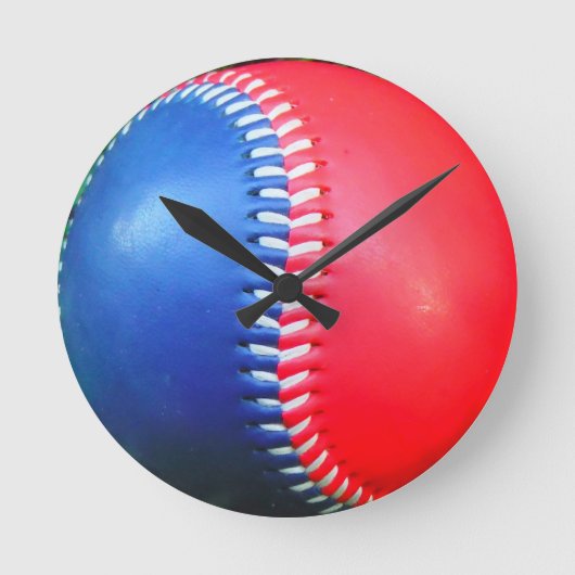 赤白青 ラウンド壁時計 (正面)