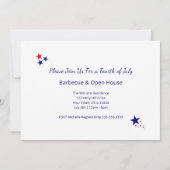 赤白青 愛国的な花模様の七月四日BBQ 招待状 (裏面)