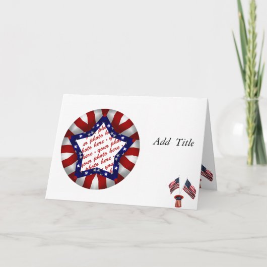 赤白青 星型 フォトフレーム カード (正面)