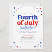赤白青 星条旗の7月4日パーティー 招待状 (正面)