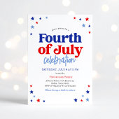 赤白青 星条旗の7月4日パーティー 招待状