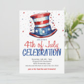 赤白青 星条旗デーのお祝いパーティー 招待状 (スタンド正面)