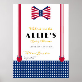 赤白青 星条旗 ベビーシャワー ウェルカムサイン ポスター