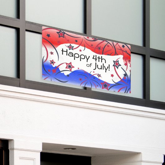 赤白青 横断幕 (ビルの外側)