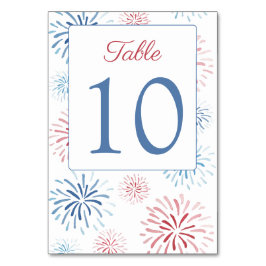 赤白青Fireworksウェディングシャワー テーブルナンバー