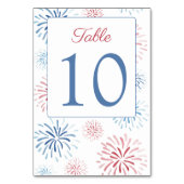 赤白青Fireworksウェディングシャワー テーブルナンバー (裏面)