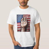 赤白青Tシャツのアメリカ国旗の労働日 Tシャツ (正面)