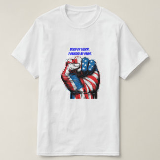 赤白青Tシャツのアメリカ国旗の労働日 Tシャツ
