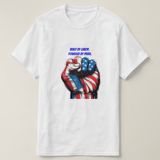 赤白青Tシャツのアメリカ国旗の労働日 Tシャツ (デザイン正面)