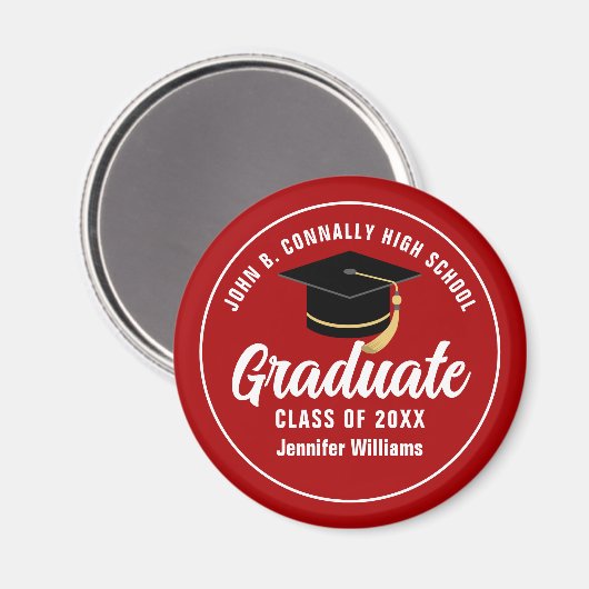 赤白高校卒業カスタム科 マグネット (正面/裏面)