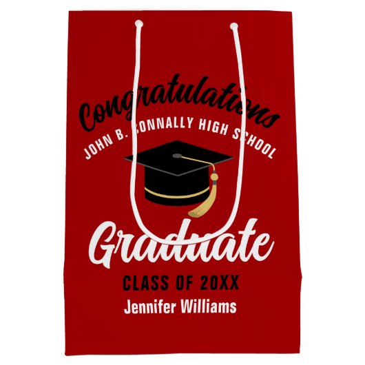 赤白高校卒業カスタム科 ミディアムペーパーバッグ (裏面)