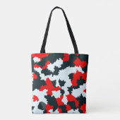 赤白黒の不規則な抽象芸術 トートバッグ (裏面)