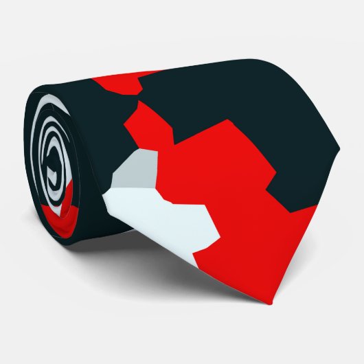 赤白黒の不規則な抽象芸術 ネクタイ (ロール)