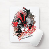 赤白黒の抽象的なカーニバルパンマン マウスパッド (マウス)