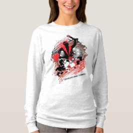 赤白黒の抽象的なカーニバル・パンマン Tシャツ