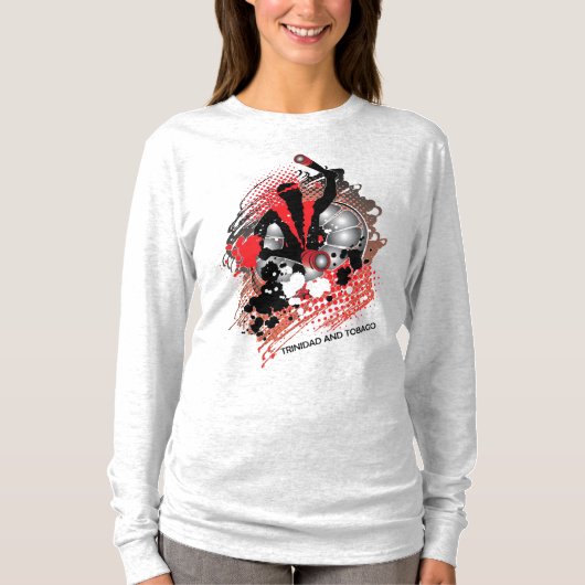 赤白黒の抽象的なカーニバル・パンマン Tシャツ (正面)