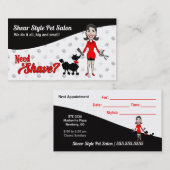 赤白黒ひげそりペットグルーミング 予約カード (正面/裏面)