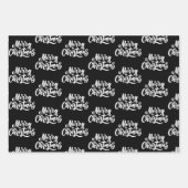 赤白黒キャンドルイラストパターン ラッピングペーパーシート (正面3)