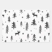 赤白黒キャンドルイラストパターン ラッピングペーパーシート (正面2)