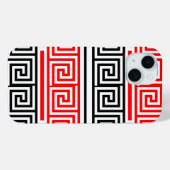 赤白黒ギリシャ鍵フレットパターン柄 Case-Mate iPhoneケース (裏面 (横))