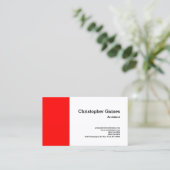 赤白黒シンプル平野クラシカル建築家 名刺 (スタンド正面)