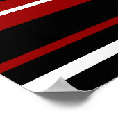 赤白黒ストライプのソックモンキーガールシッティング ポスター (角)