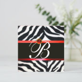 赤白黒ゼブラファーモノグラム、ルビー宝石 招待状 (スタンド正面)