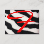 赤白黒ゼブラファーモノグラム、ルビー 名刺 (裏面)