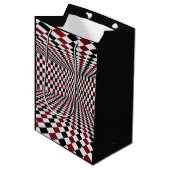 赤白黒チェック柄の部屋 ハイコントラスト ミディアムペーパーバッグ (正面アングル)