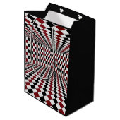 赤白黒チェック柄の部屋 ハイコントラスト ミディアムペーパーバッグ (裏面アングル)