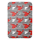 赤白黒バレンタインハート浴室マット バスマット (正面縦)