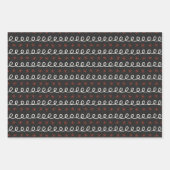 赤白黒ヒイラギの実ヤドリギのクリスマス ラッピングペーパーシート (正面3)