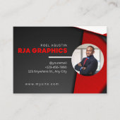 赤白黒ビジネモダンスカード 名刺 (正面)