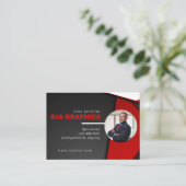 赤白黒ビジネモダンスカード 名刺 (スタンド正面)