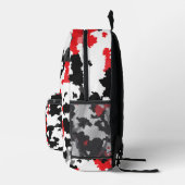 赤白黒モダン抽象芸術 プリントバックパック (右)