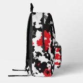 赤白黒モダン抽象芸術 プリントバックパック (左)