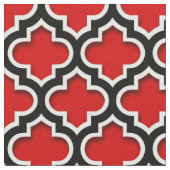 赤白黒モロッコクローバーパターン#5DS ファブリック (クローズアップ)