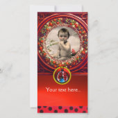 赤白黒ラディバグ赤ちゃんシャワー写真テンプレート (正面)