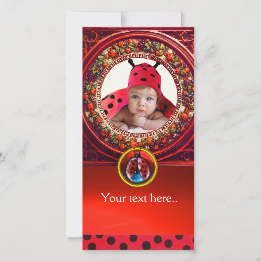 赤白黒ラディバグ赤ちゃんシャワー写真テンプレート (正面)