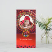 赤白黒ラディバグ赤ちゃんシャワー写真テンプレート (スタンド正面)