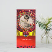 赤白黒ラディバグ赤ちゃんシャワー写真テンプレート (スタンド正面)