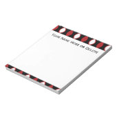 赤白黒レトロ70のパターン ノートパッド (回転)