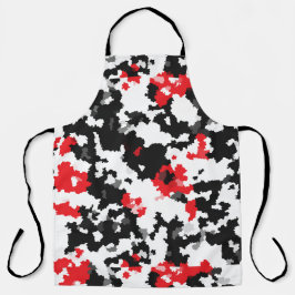 赤白黒不規則抽象デザイン エプロン