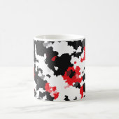 赤白黒不規則抽象デザイン コーヒーマグカップ (中央)