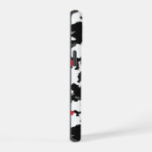 赤白黒不規則抽象デザイン iPhone 15ケース (右側面)