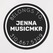 赤白黒円接着剤/防水ラベル ラベル (デザイン1)