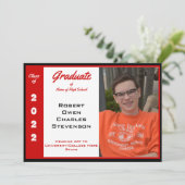 赤白黒写真卒業発表 招待状 (スタンド正面)