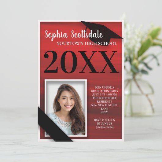 赤白黒卒業発表パーティー 招待状 (スタンド正面)