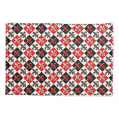 赤白黒市松模様にフルーアデリスデザイン 枕カバー (裏面)