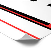 赤白黒幾何学模様MCM様デザイン ポスター (角)